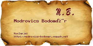 Modrovics Bodomér névjegykártya